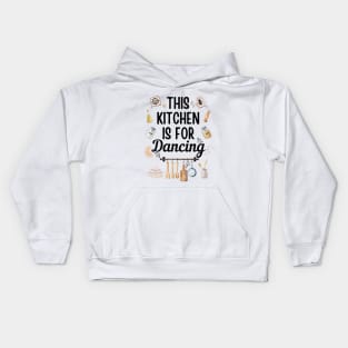 This Kitchen Is For Dancing Blue Kids Hoodie